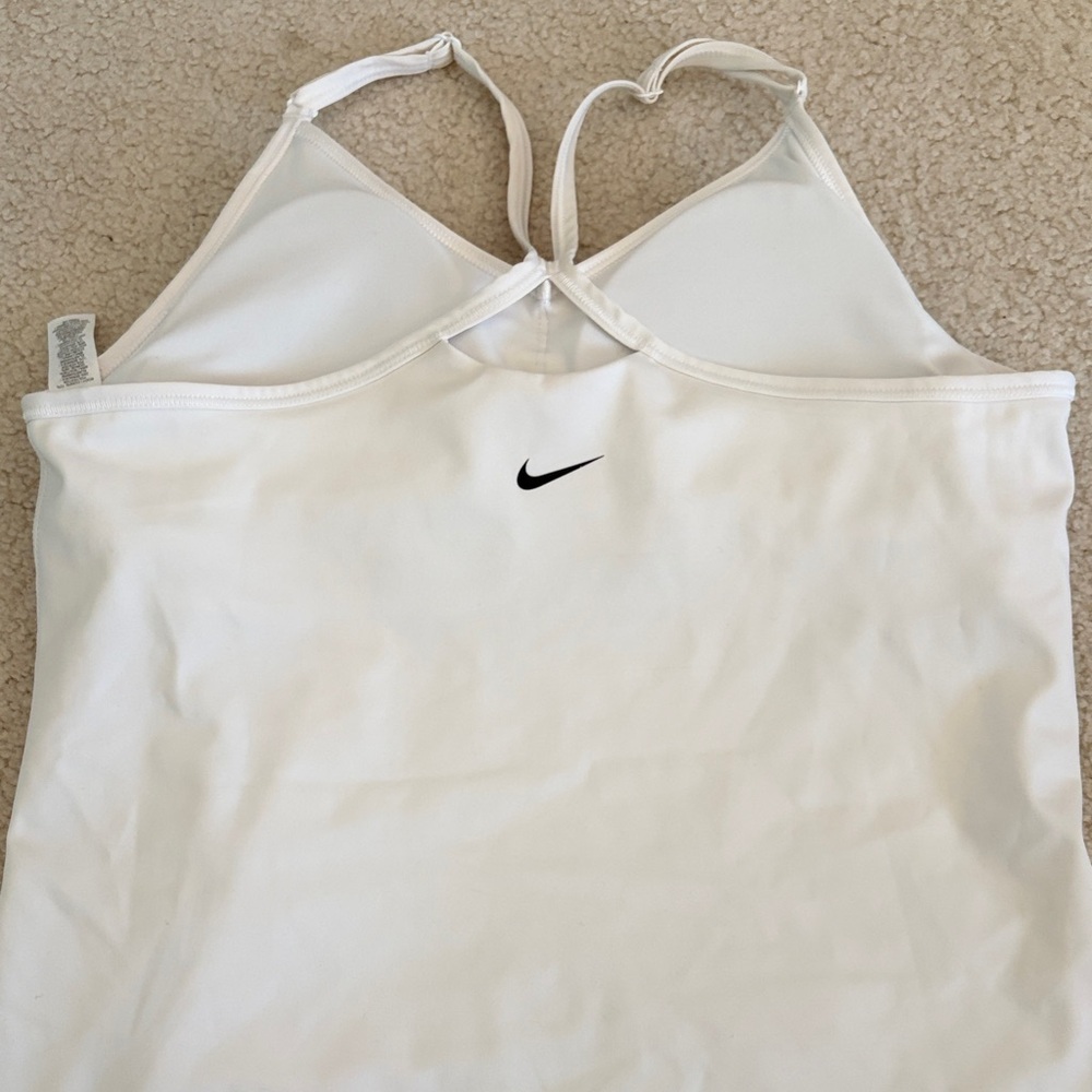 Nike White Tank Top with sport bra included - Picture 3 of 4